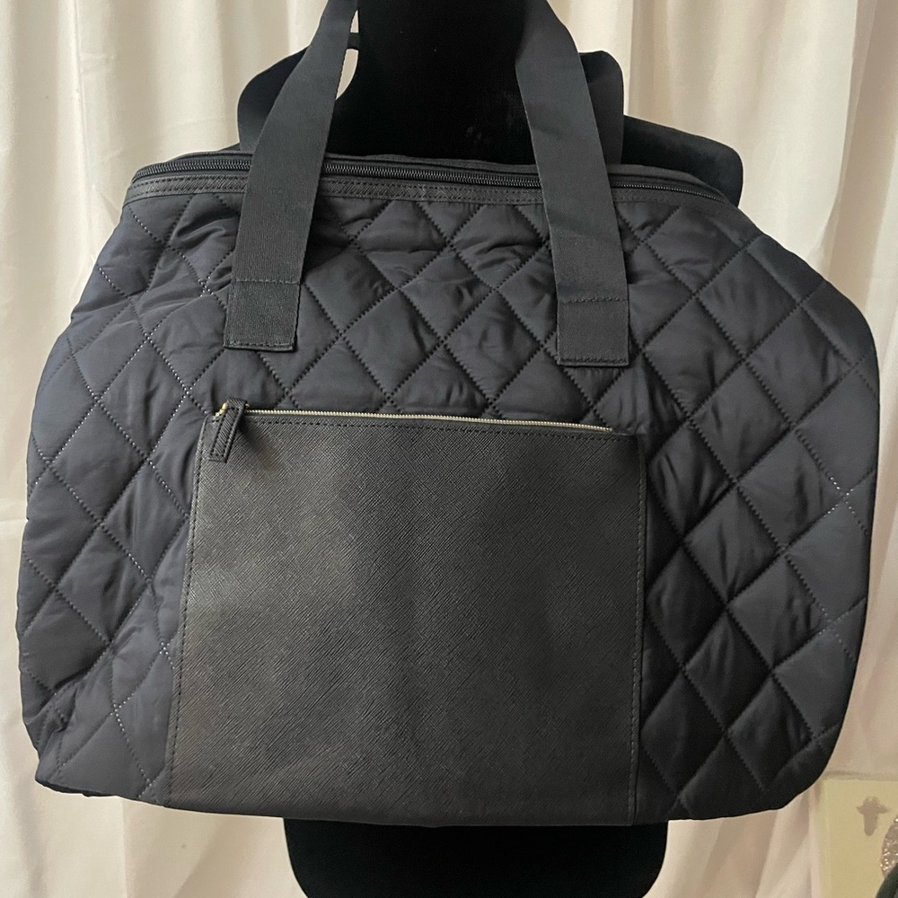 Quilted Black Tote Bag